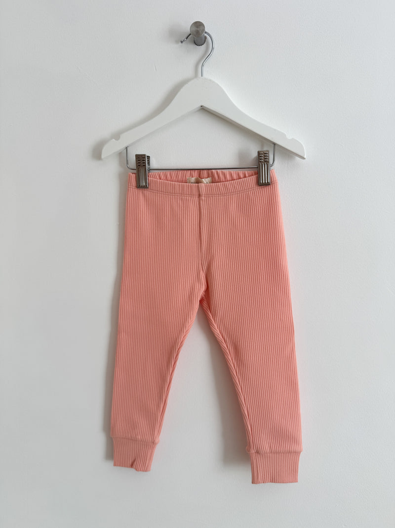 PEACH RIBBED LEGGINGS