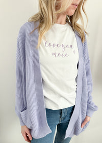 LADIES LILAC POCKET CARDIGAN