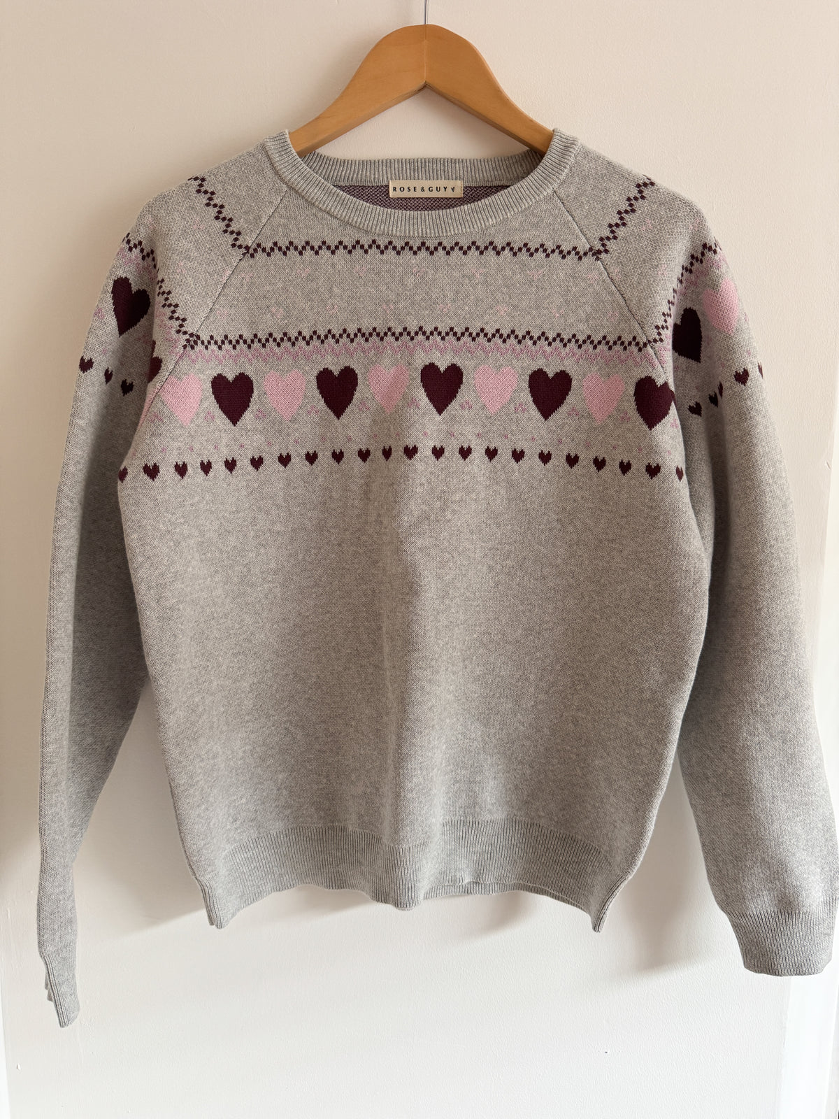 SECONDS LADIES HEART FAIRISLE JUMPER SIZE S