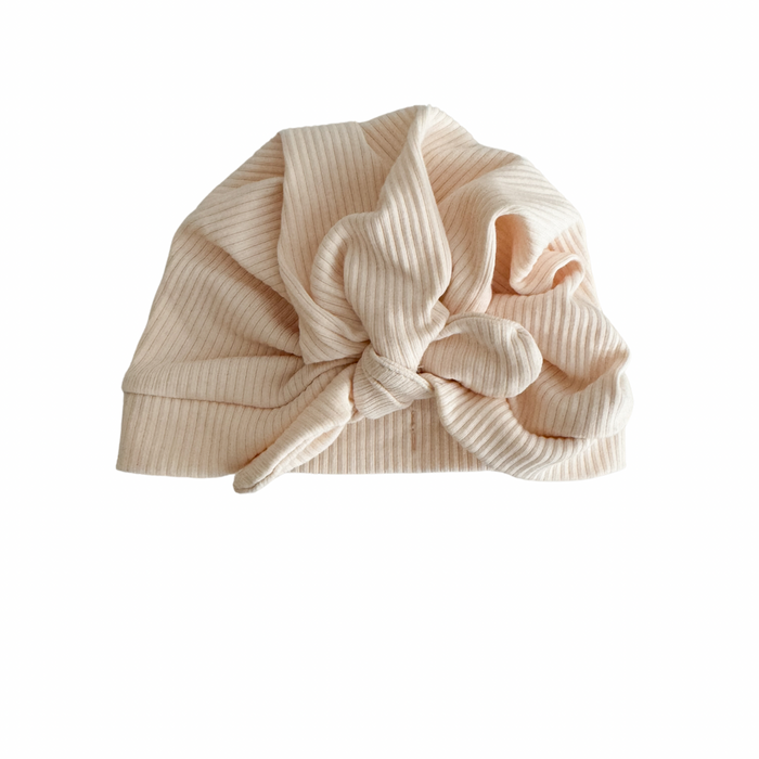 OATMEAL RIBBED TURBAN