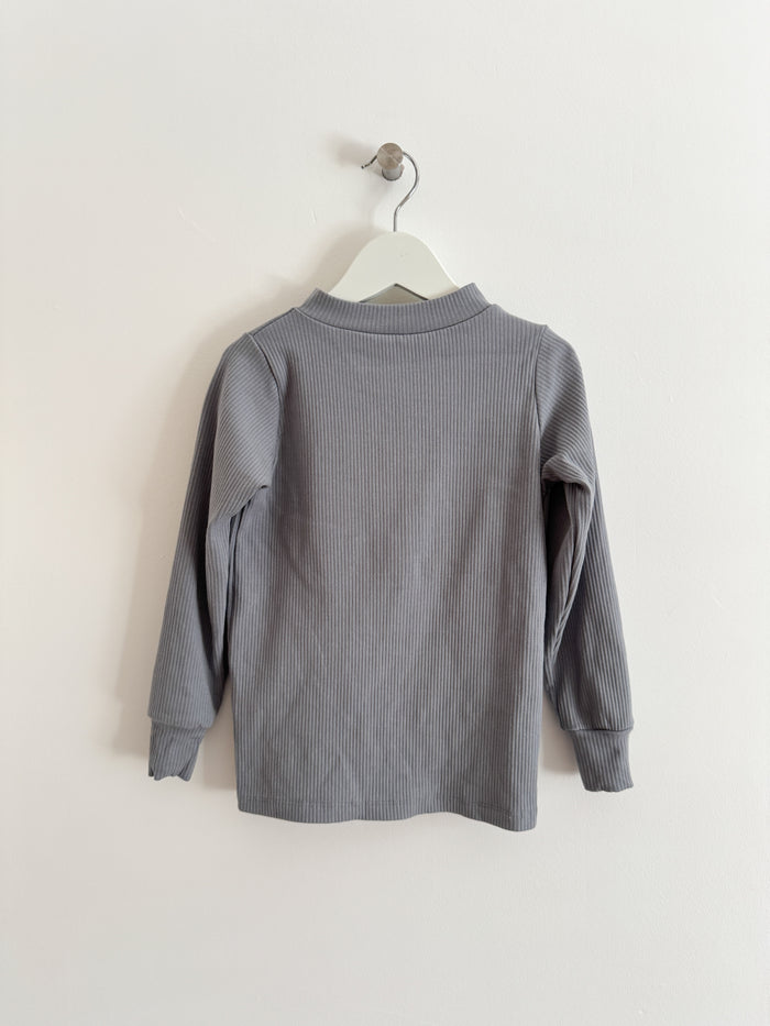 PRELOVED DUSTY BLUE TURTLENECK TOP 5-6 YEARS