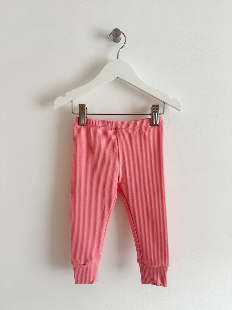 CANDY PINK RIBBED LEGGINGS
