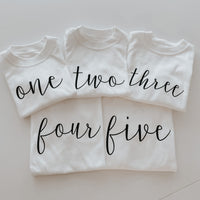 WHITE MILESTONE BIRTHDAY T-SHIRT